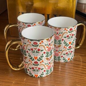 Grace Teaware Strawberry Fields Porcelain Mug Set of 3